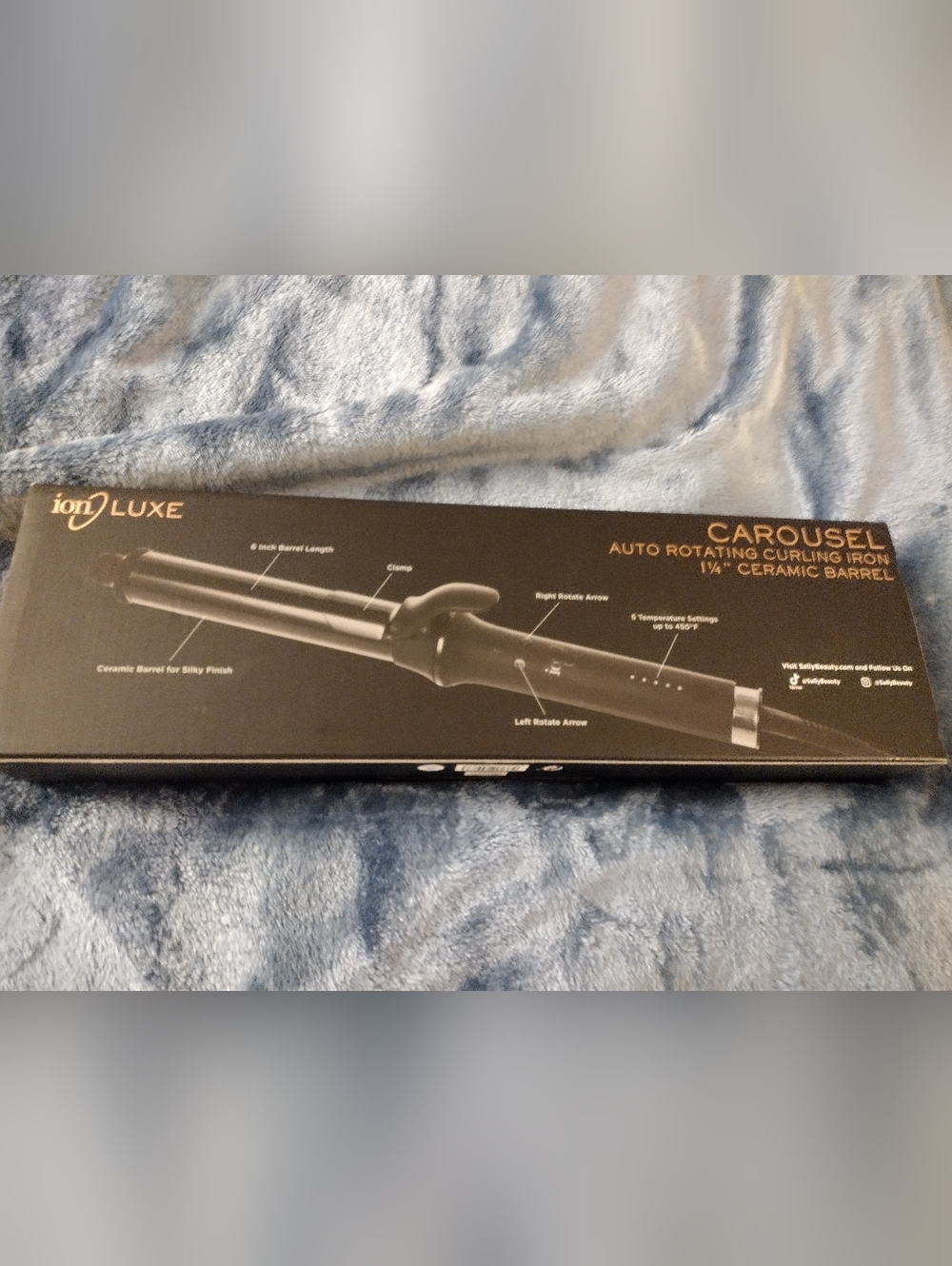 Luxe Carousel Auto Rotating Curling Iron - Black